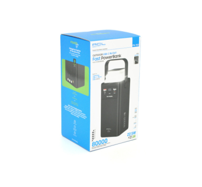 ACL Батарея універсальна ACL 80000mAh, 22.5W, USB/Micro/Type-C/Lighting, Flashlight (PW-152)