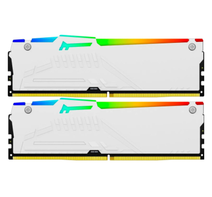 Модуль пам'яті для комп'ютера DDR5 64GB (2x32GB) 6400 MHz Beast White RGB EXPO Kingston Fury (ex.HyperX) (KF564C32BWEAK2-64)