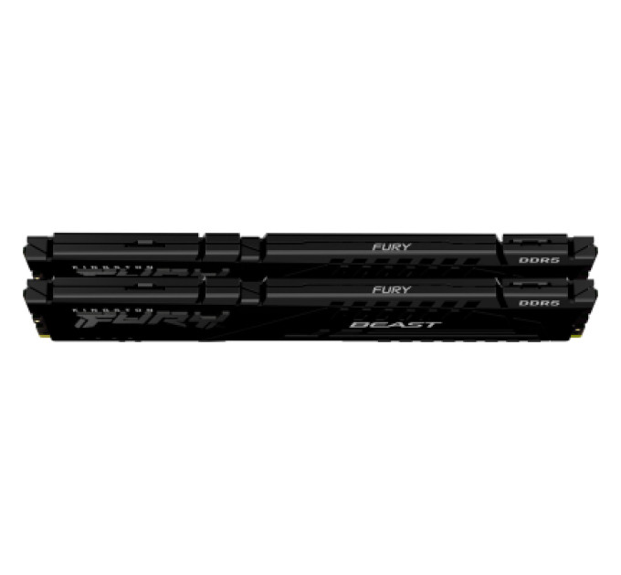 Модуль пам'яті для комп'ютера DDR5 16GB (2x8GB) 5200 MHz FURY Beast Black Kingston Fury (ex.HyperX) (KF552C40BBK2-16)