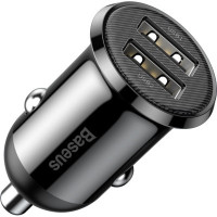 Зарядний пристрій Baseus Grain Pro Car Charger (Dual USB 4.8A ) USB Black (CCALLP-01)