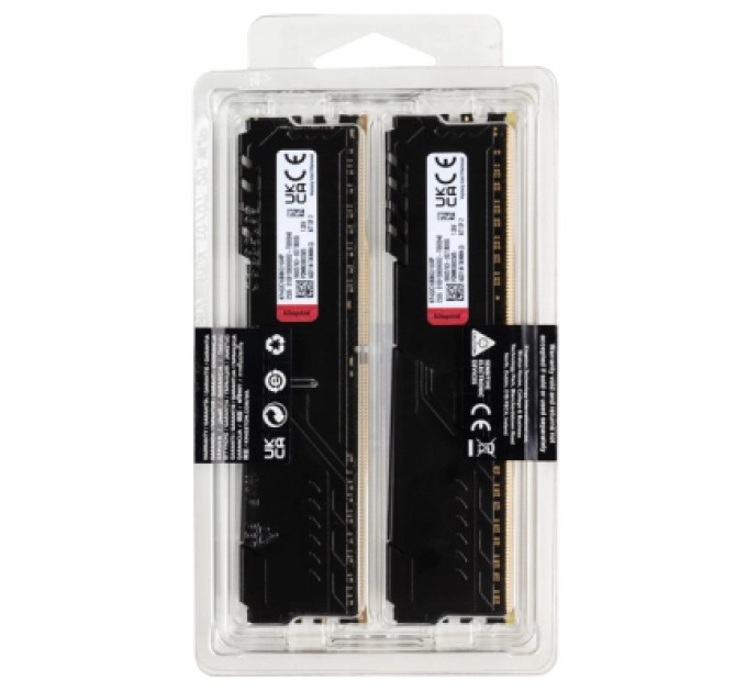 Модуль пам'яті для комп'ютера DDR4 16GB (2x8GB) 3200 MHz Black Kingston Fury (ex.HyperX) (KF432C16BBK2/16WP)