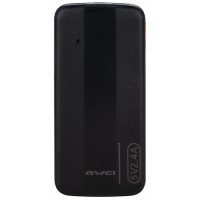 Батарея універсальна AWEI 10000mAh P20K, 12W, Black (6954284009744)