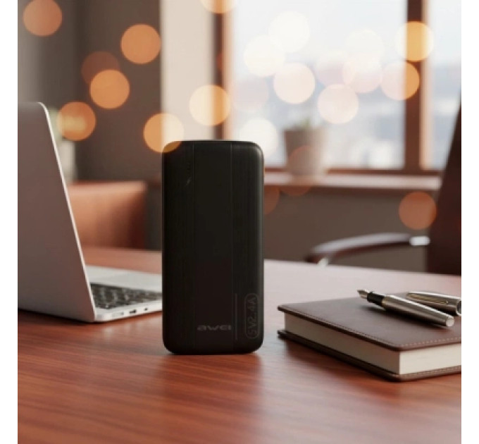 AWEI Батарея універсальна AWEI 10000mAh P20K, 12W, Black (6954284009744)