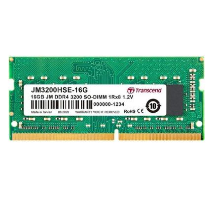 Transcend Модуль пам'яті для ноутбука SoDIMM DDR4 16GB 3200 MHz Transcend (JM3200HSE-16G)
