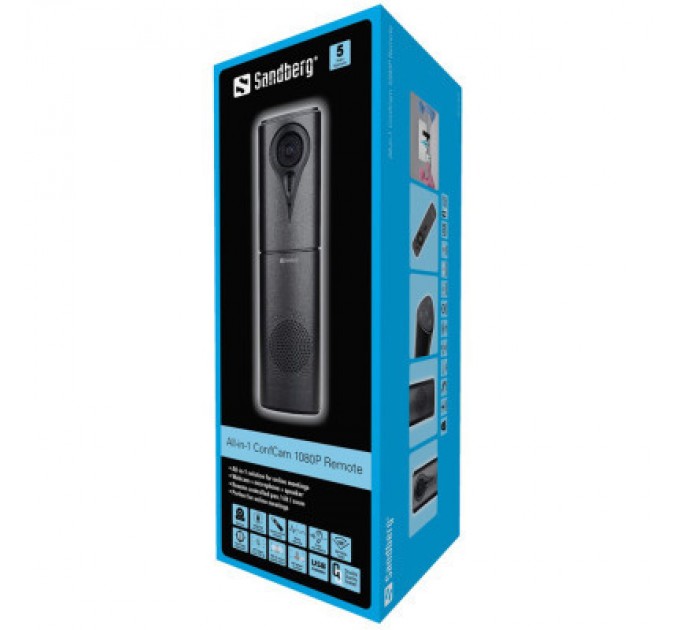 Веб-камера Sandberg All-in-1 ConfCam 1080P Remote Black (134-23)