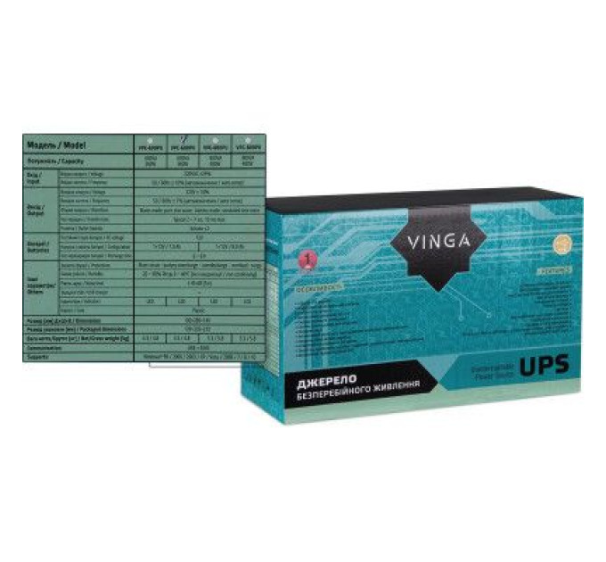 Vinga Пристрій безперебійного живлення Vinga LCD 600VA plastic case with USB (VPC-600PU)