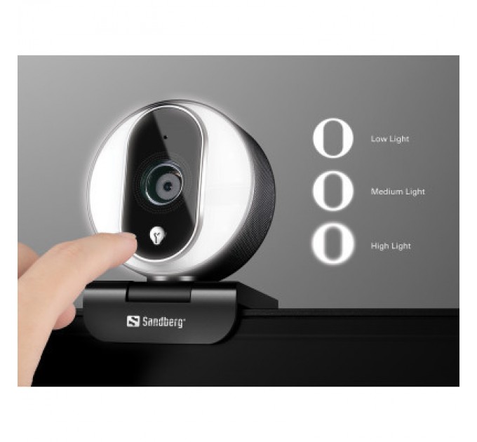 Веб-камера Sandberg Streamer Webcam Pro Full HD Autofocus Ring Light Black (134-12)