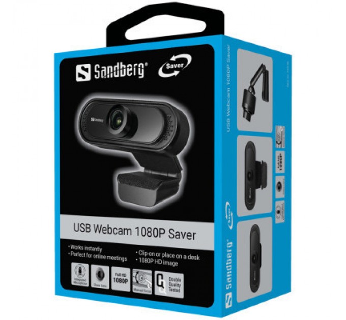 Веб-камера Sandberg Webcam 1080P Saver Black (333-96)