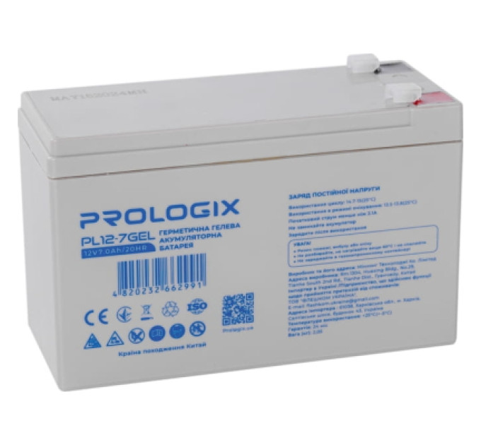 Prologix Батарея до ДБЖ Prologix 12V-7Ah GEL (PL12-7GEL)