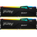 Kingston Fury (ex.HyperX) Модуль пам'яті для комп'ютера DDR5 64GB (2x32GB) 6000 MHz Beast RGB Kingston Fury (ex.HyperX) (KF560C36BBEAK2-64)