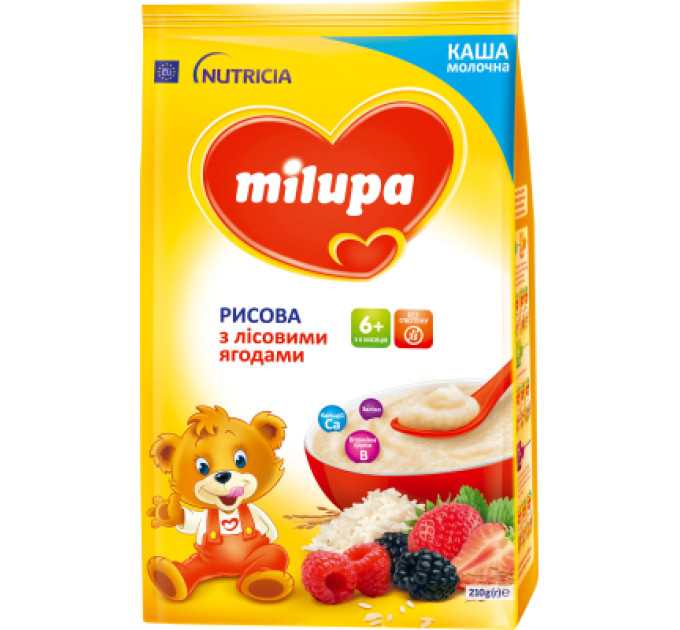 Milupa Дитяча каша Milupa Рисова молочна з лісовими ягодами 210 г (5900852047459)