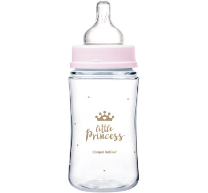 Canpol babies Пляшечка для годування Canpol babies Royal Baby з широким отвором 240 мл Рожева (35/234_pin)