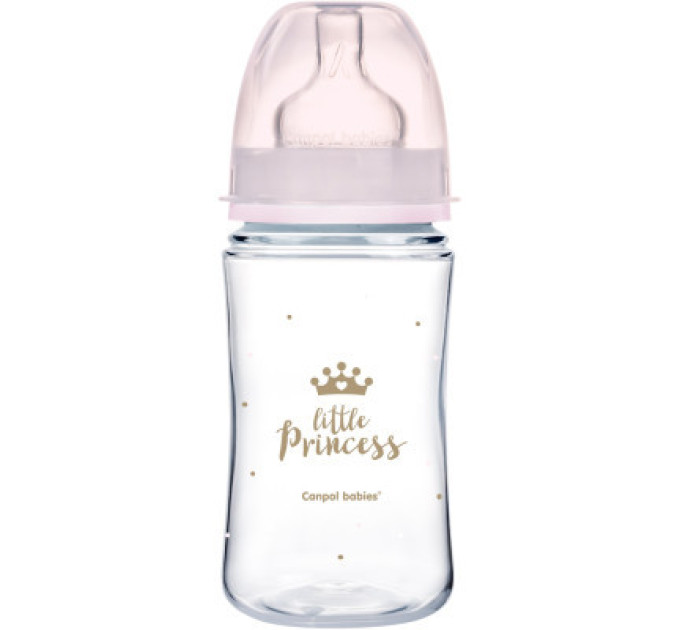 Canpol babies Пляшечка для годування Canpol babies Royal Baby з широким отвором 240 мл Рожева (35/234_pin)