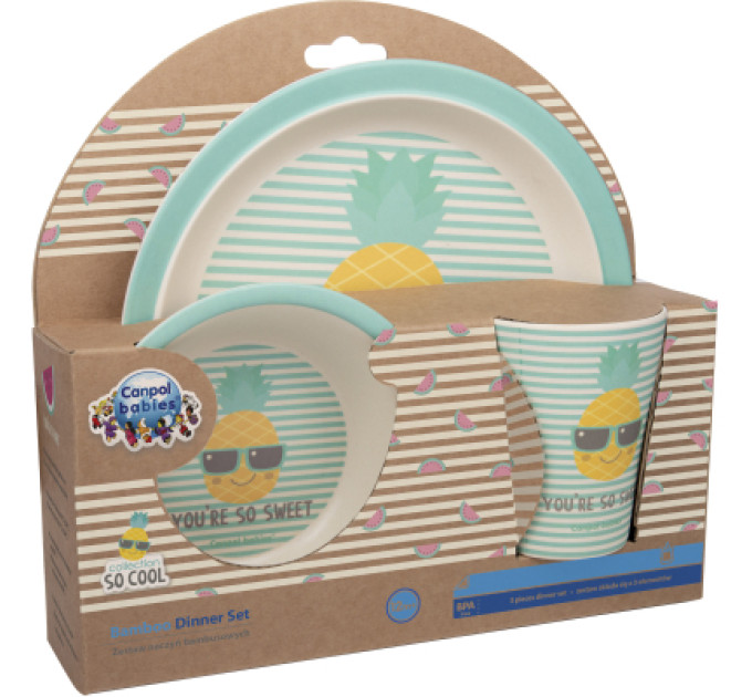 Canpol babies Тарілка дитяча Canpol babies So Cool бамбуковий 3 предмети Бірюзовий (9/226_tur)