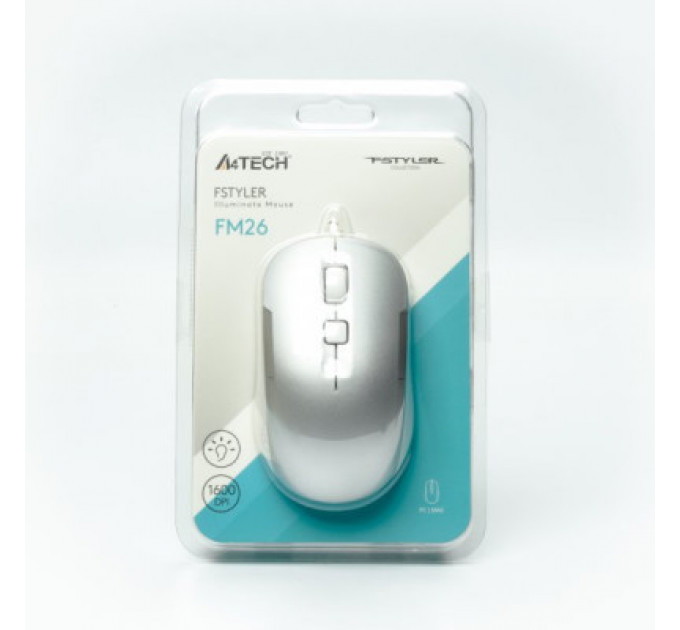 Мишка A4Tech FM26 USB Icy White (4711421991469)