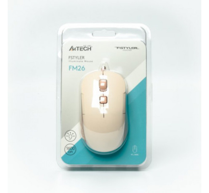 Мишка A4Tech FM26 USB Cafe Latte (4711421991391)