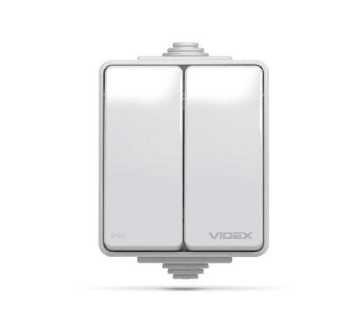 Videx Вимикач Videx BINERA IP65 зовнішній 2кл сірий (VF-BNW12-G)