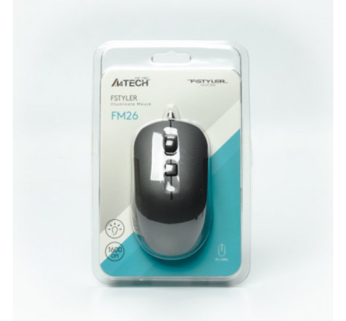 Мишка A4Tech FM26 USB Smoky Grey (4711421991537)