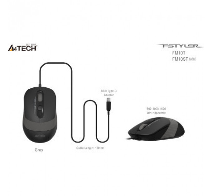 Мишка A4Tech FM10ST USB Grey (4711421990134)
