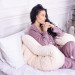 MirSon Подушка MirSon для вагітних і відпочинку Velvet Line №8019 U-подібна Cream (2200006178514)