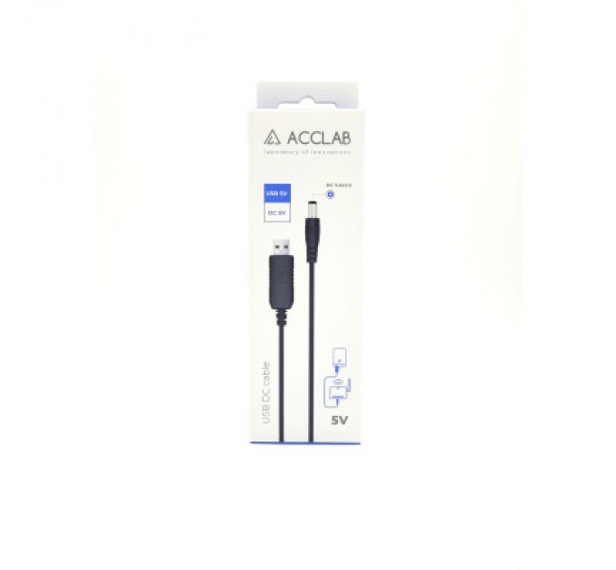 ACCLAB Кабель живлення USB to DC 5.5х2.1mm 5V 1.5A ACCLAB (1283126552816)