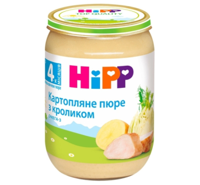 HiPP Дитяче пюре HiPP Картопляне пюре з кроликом, 190 г (9062300131281)