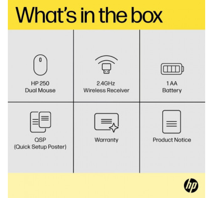 Мишка HP 250 Dual Wireless/Bluetooth Black (6V2J7AA)