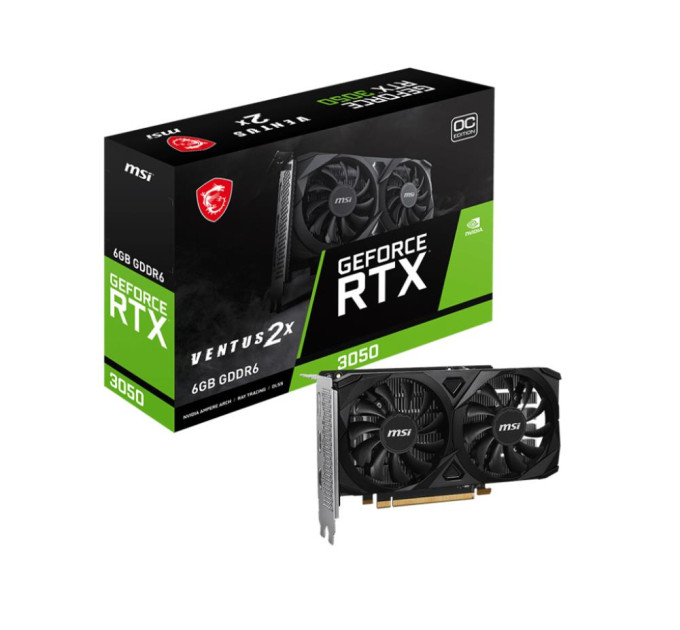 MSI Відеокарта PCIE16 RTX3050 6GB GDDR6 RTX3050 VEN 2X E 6G OC MSI