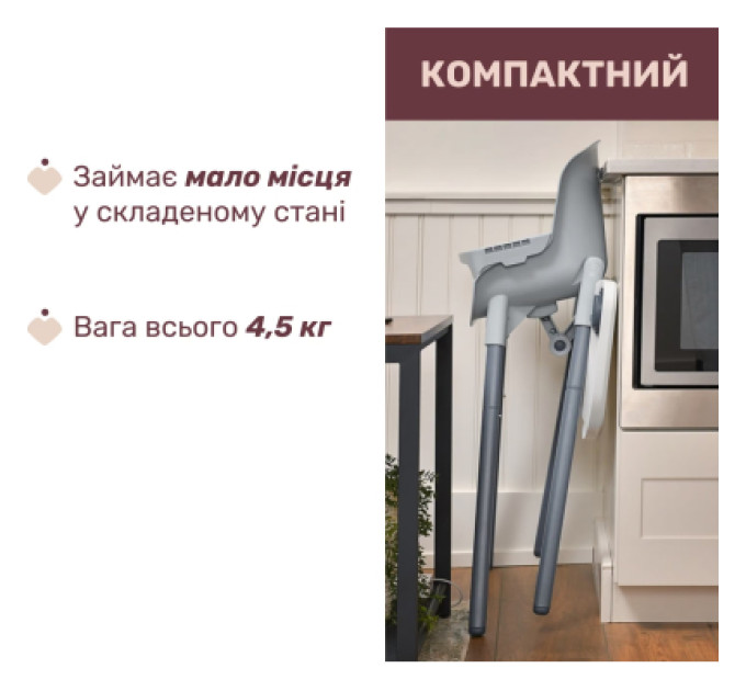 Chicco Стілець для годування Chicco Polly Zest, білий (87170.77)