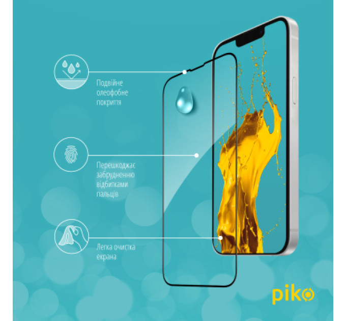 Piko Скло захисне Piko Full Glue Apple iPhone 16E Black (1283126614293)