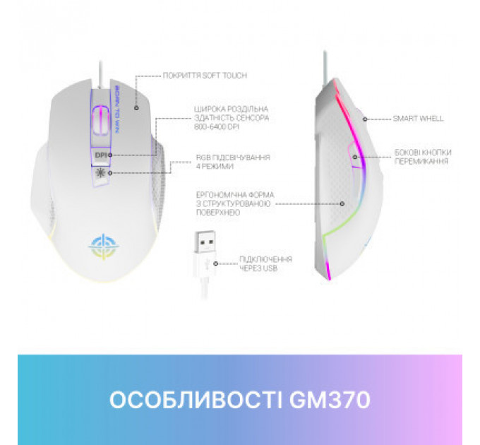 Мишка GamePro GM370 USB White (GM370)