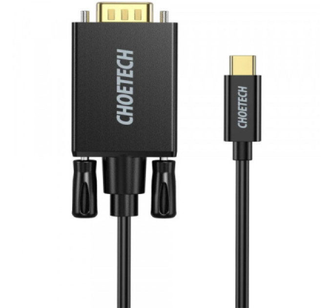 Choetech Кабель мультимедійний USB-C to VGA 1.8m FHD60Hz black Choetech (XCV-1801-BK)