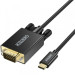 Choetech Кабель мультимедійний USB-C to VGA 1.8m FHD60Hz black Choetech (XCV-1801-BK)