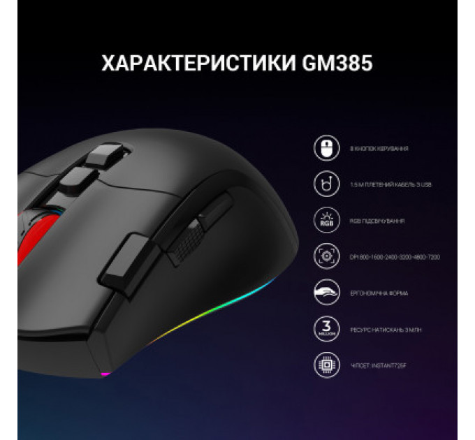Мишка GamePro GM385 USB Black (GM385)