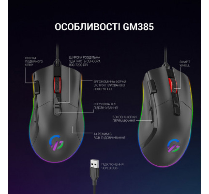 Мишка GamePro GM385 USB Black (GM385)