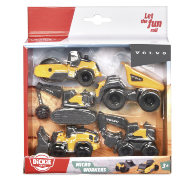 Dickie Toys Спецтехніка Dickie Toys Вольво. Мікроробітники, 5 машин (3722008)