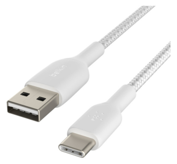 Belkin Дата кабель USB 2.0 AM to Type-C 1.0m BRAIDED white Belkin (CAB002BT1MWH)