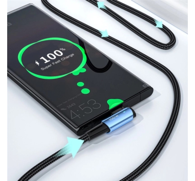Essager Дата кабель USB-C to USB-C 2.0m 100W 90° corner black Essager (EXCTT1-CGWTA01)