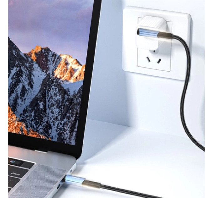 Essager Дата кабель USB-C to USB-C 2.0m 100W 90° corner black Essager (EXCTT1-CGWTA01)