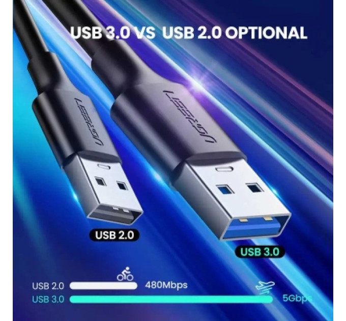 Ugreen Дата кабель USB 3.0 AM to USB-C 1.5m 3A US184 black Ugreen (20883)