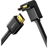 Кабель мультимедійний HDMI M to HDMI M 2.0m 90° corner HD103 black Ugreen (10173)