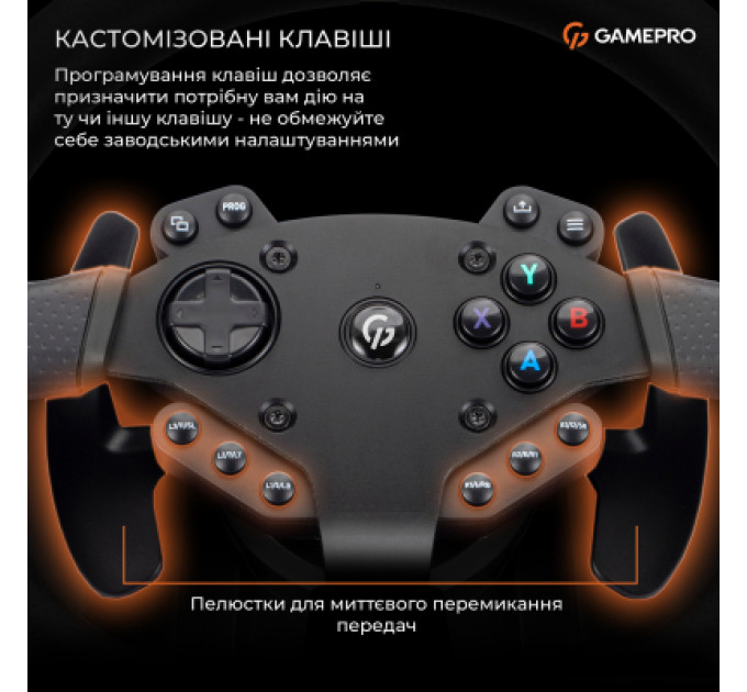 GamePro Кермо GamePro RW575PM з педалями та коробкою передач XBOXONE/PS4/PS3/PC/SWITCH (RW575PM)