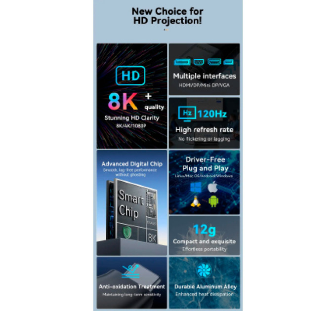Essager Перехідник HDMI F to USB-C M 4K60Hz Essager (EZJHD60-MJ0G-P)