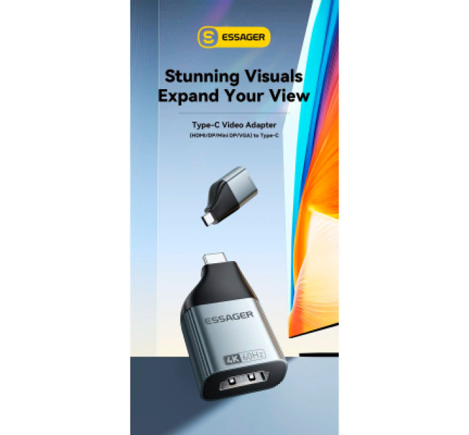 Essager Перехідник HDMI F to USB-C M 4K60Hz Essager (EZJHD60-MJ0G-P)