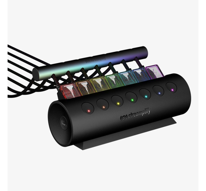 STREAMPLIFY USB-Хаб Streamplify HUB CTRL 7-RGB-EU-F, чорний