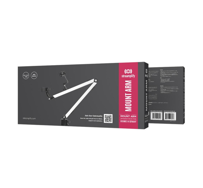 STREAMPLIFY Пантограф для мікрофону Streamplify MOUNT ARM-MIC, білий
