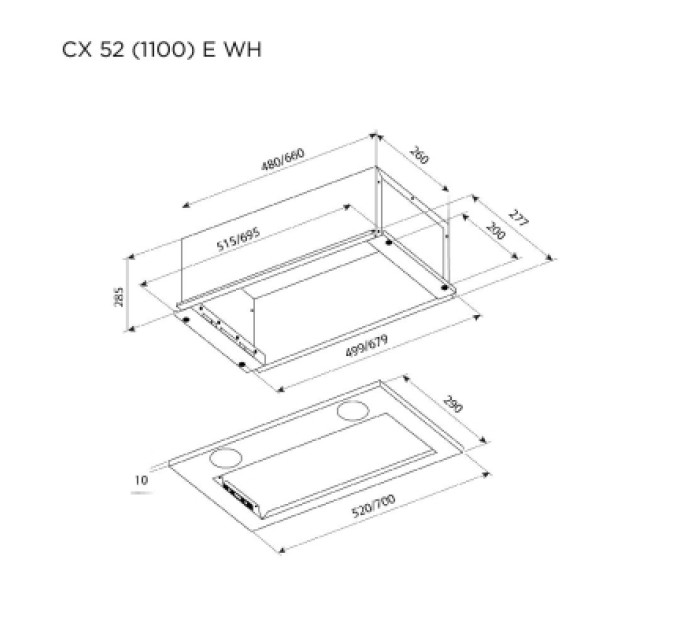 Pyramida Витяжка кухонна Pyramida CX 52 (1100) E WH