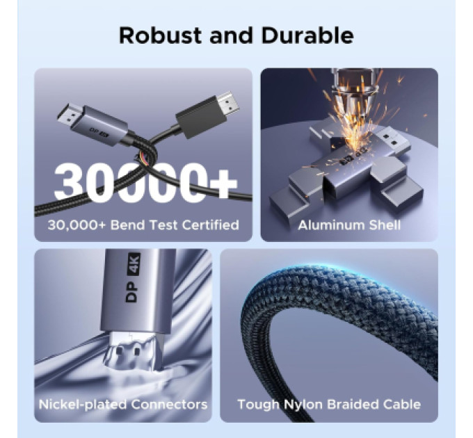 Ugreen Кабель мультимедійний UGREEN DisplayPort to HDMI 4K Cable Ugreen (95418)