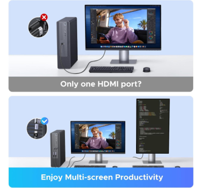 Ugreen Кабель мультимедійний UGREEN DisplayPort to HDMI 4K Cable Ugreen (95418)