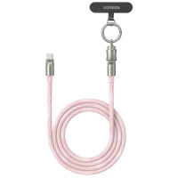 Дата кабель UGREEN USB-C to USB-C PD Fast Charging Lanyard Cable 60W Max Pink 1.2m Ugreen (35510)